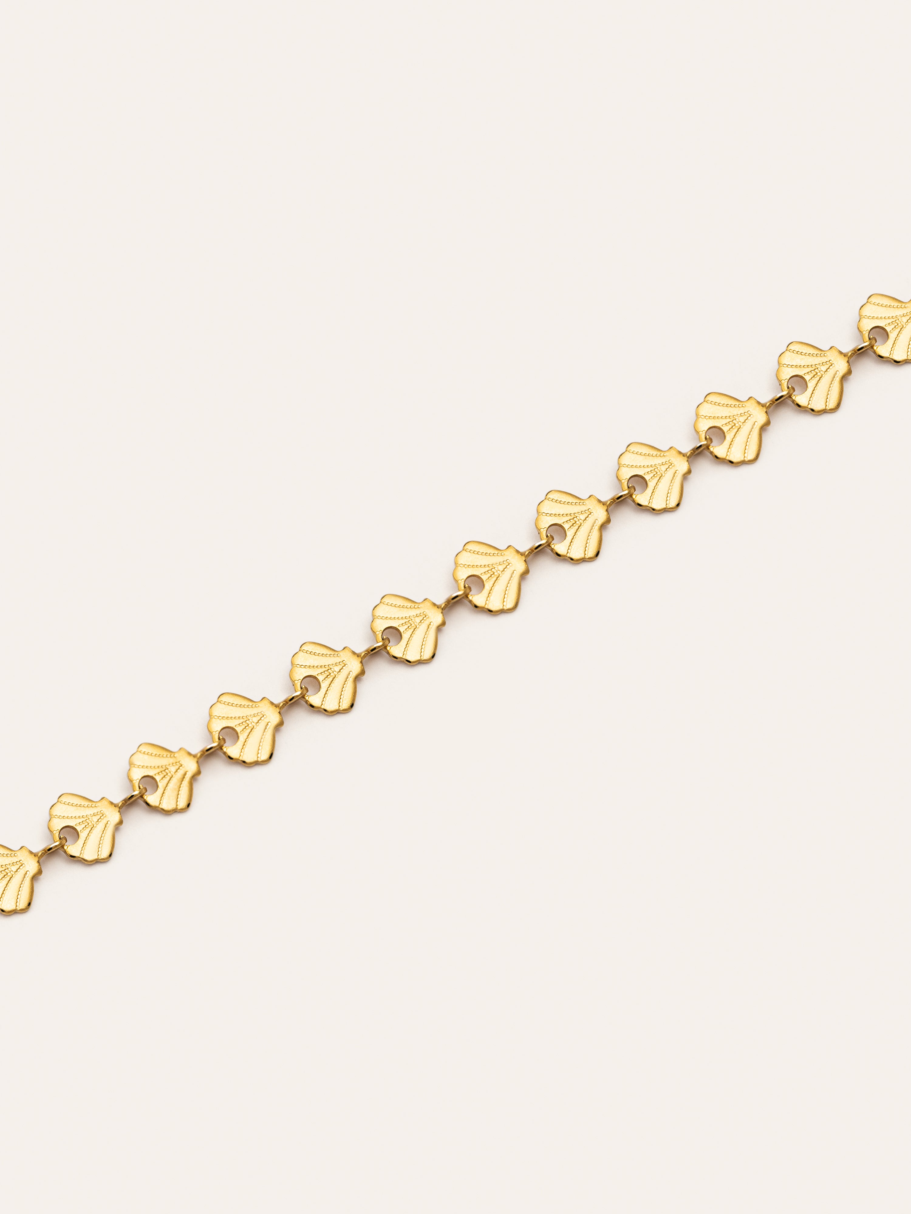 Pulsera Shells Acero Baño Oro