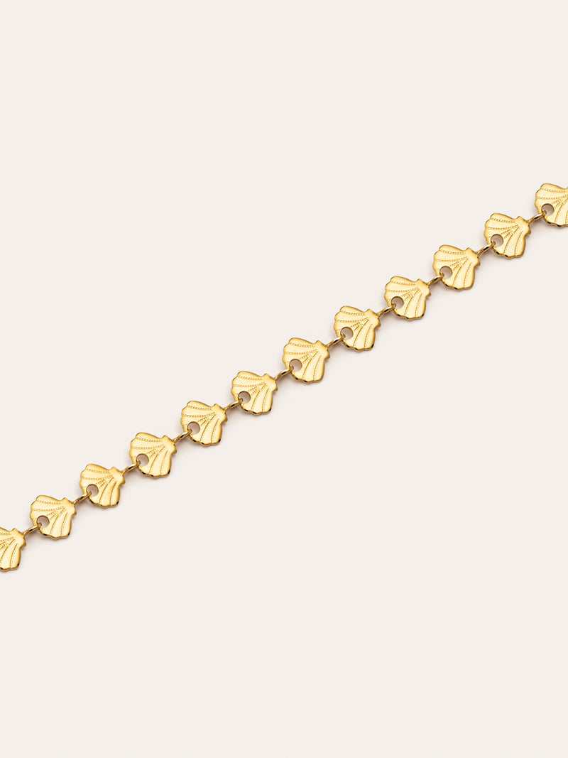 Pulsera Shells Acero Baño Oro