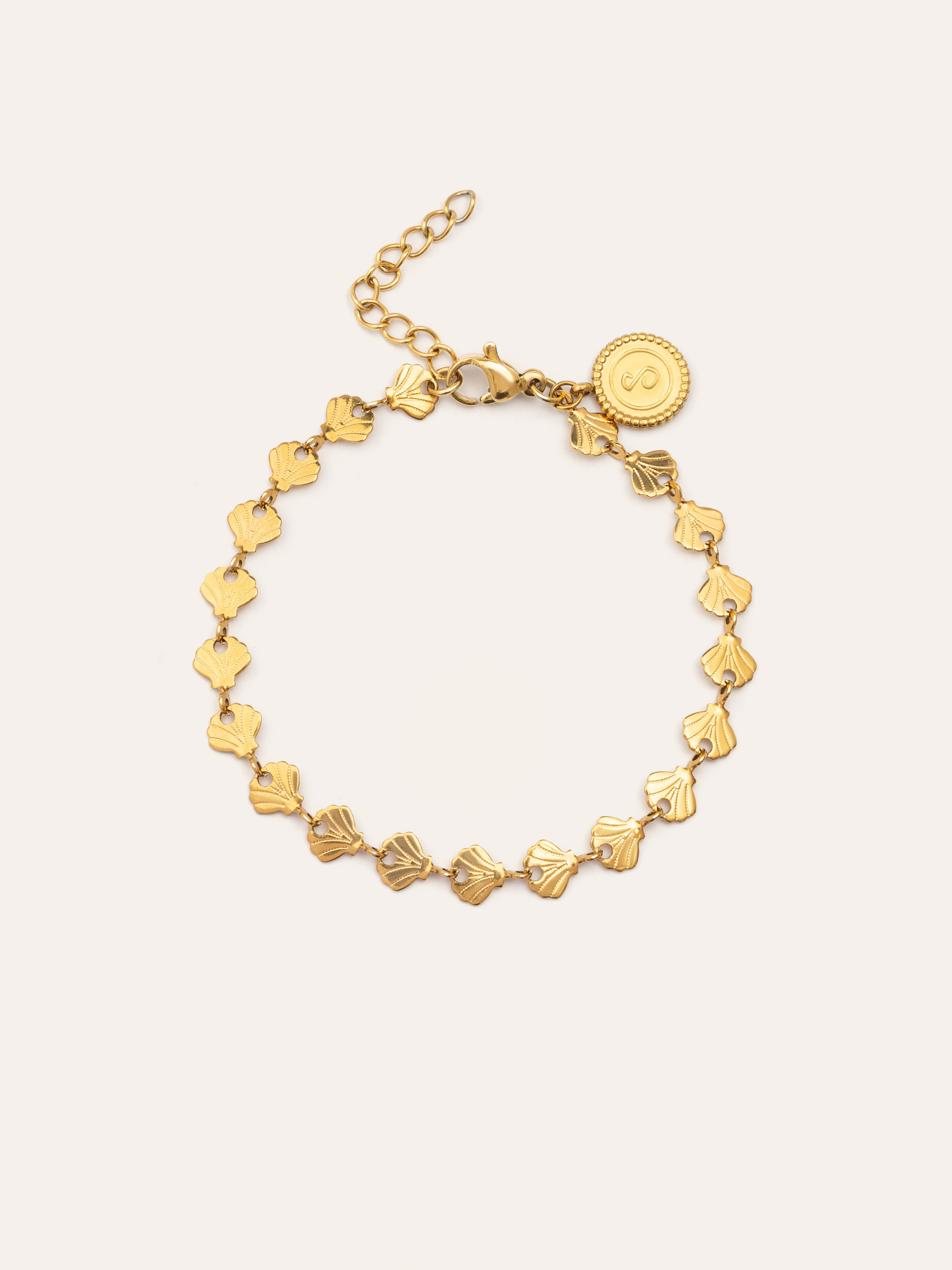 Pulsera Shells Acero Baño Oro