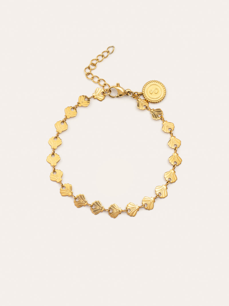 Pulsera Shells Acero Baño Oro