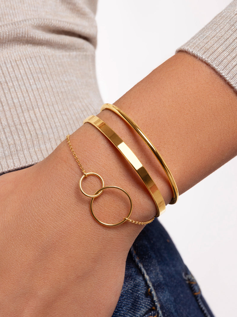Brazalete Plate Acero Baño Oro