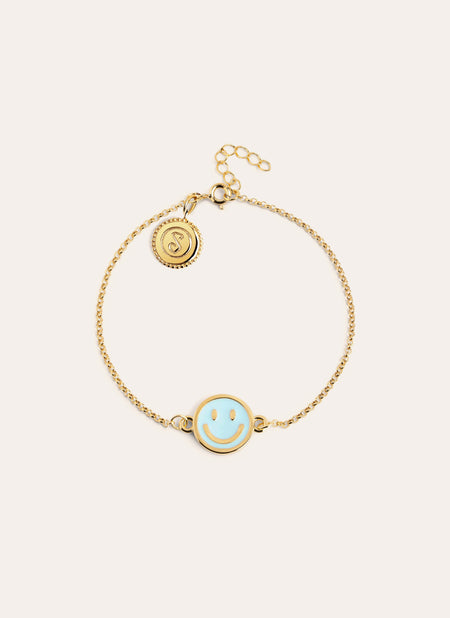 Smiley Sky Enamel Gold Bracelet