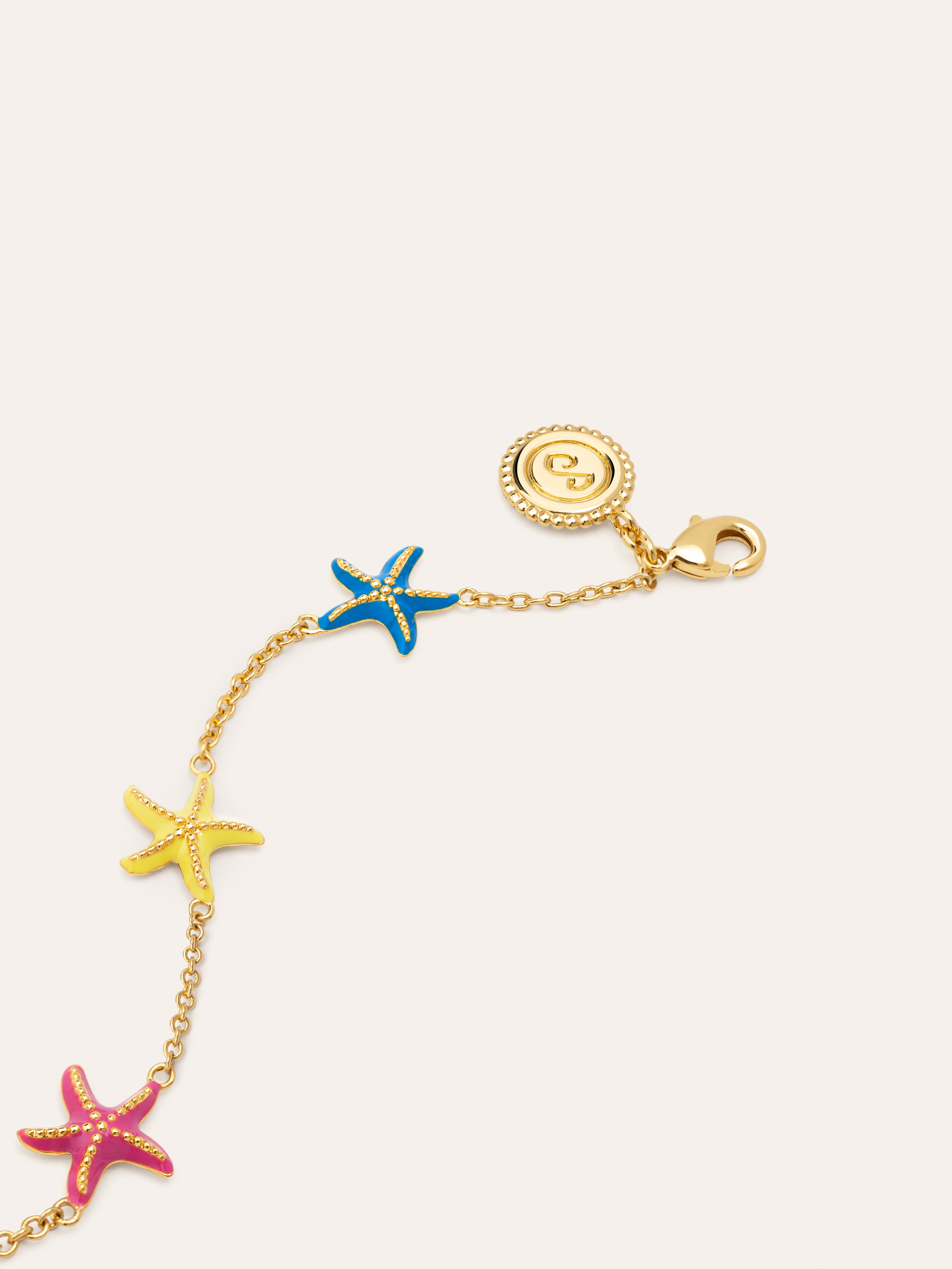 Pulsera Starfish Enamel Colors Baño Oro