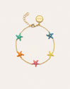 Pulsera Starfish Enamel Colors Baño Oro