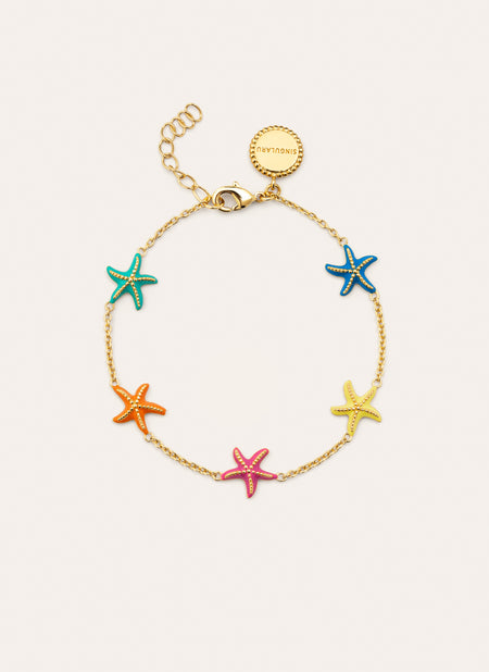 Starfish Enamel Colors Gold Bracelet 