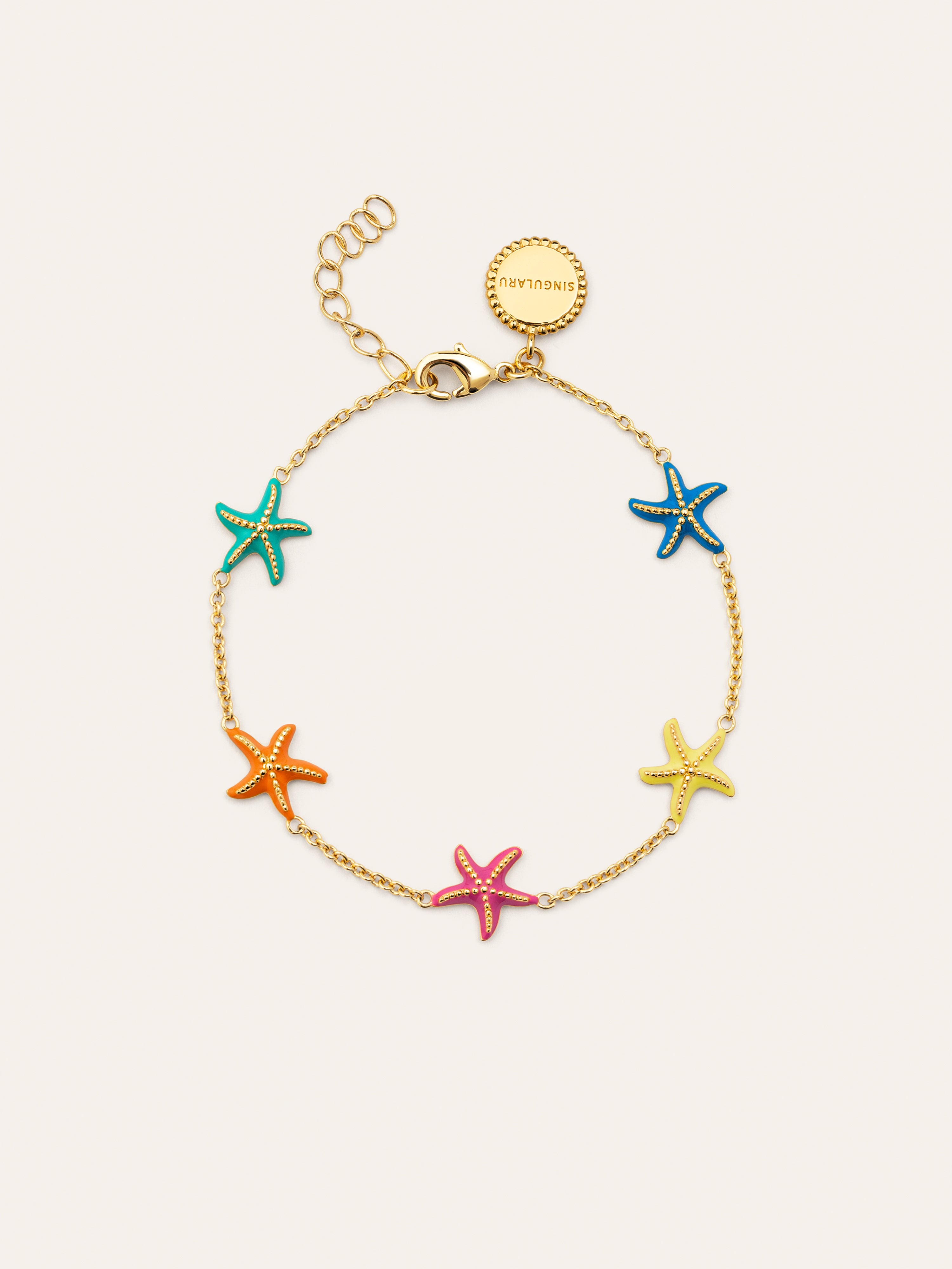 Pulsera Starfish Enamel Colors Baño Oro