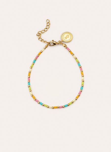 Pulsera Sweet Colors Acero Baño Oro