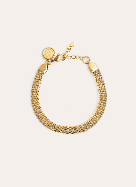 Pulsera Tape Acero Baño Oro
