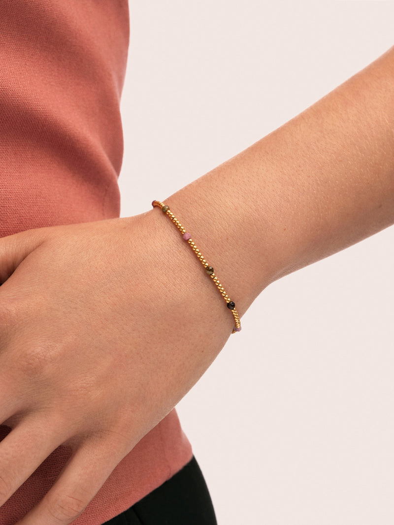 Pulsera Tourmaline Dream Acero Baño Oro