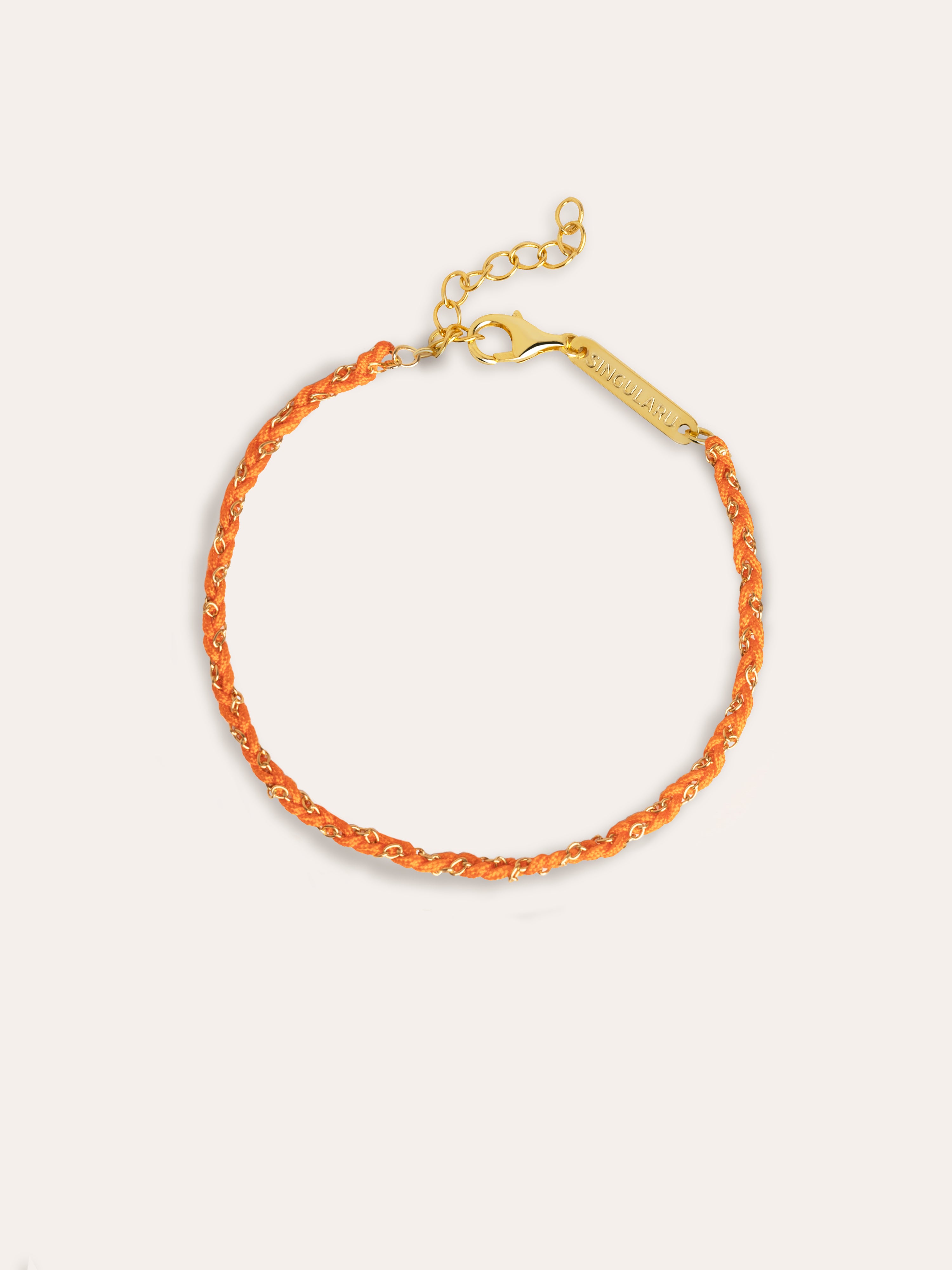 Yarn Orange Gold Bracelet