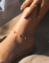 Dancing Dots Stainless Steel Gold Anklet