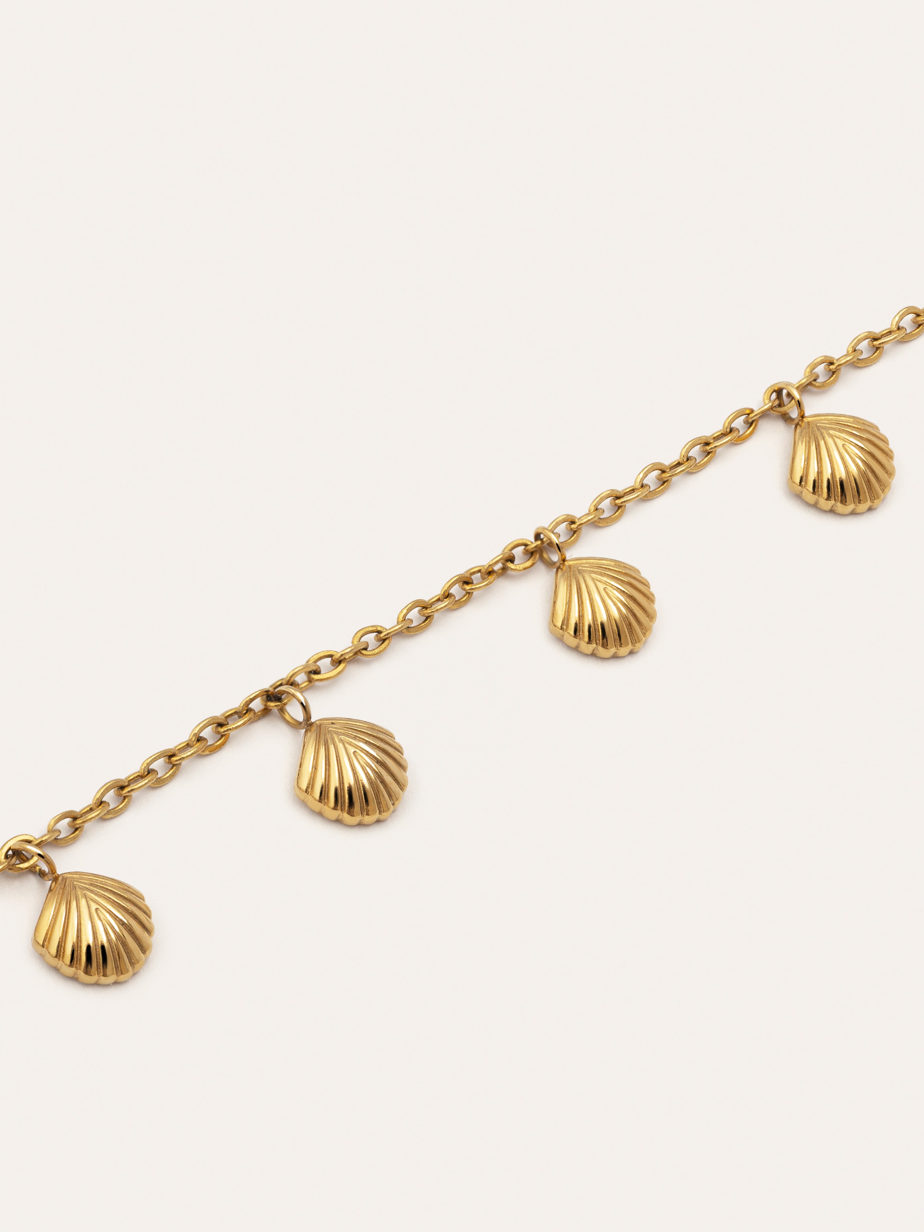 Dancing Shells Stainless Steel Gold Anklet