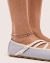 Tobillera Doble Cleopatra Azul Acero Baño Oro