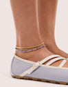 Tobillera Doble Cleopatra Azul Acero Baño Oro