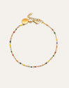 Dots Colors Enamel Stainless Steel Gold Anklet