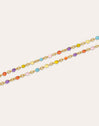 Double Dots Colors Enamel Stainless Steel Gold Anklet