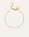 Tobillera Little Pearl Acero Baño Oro