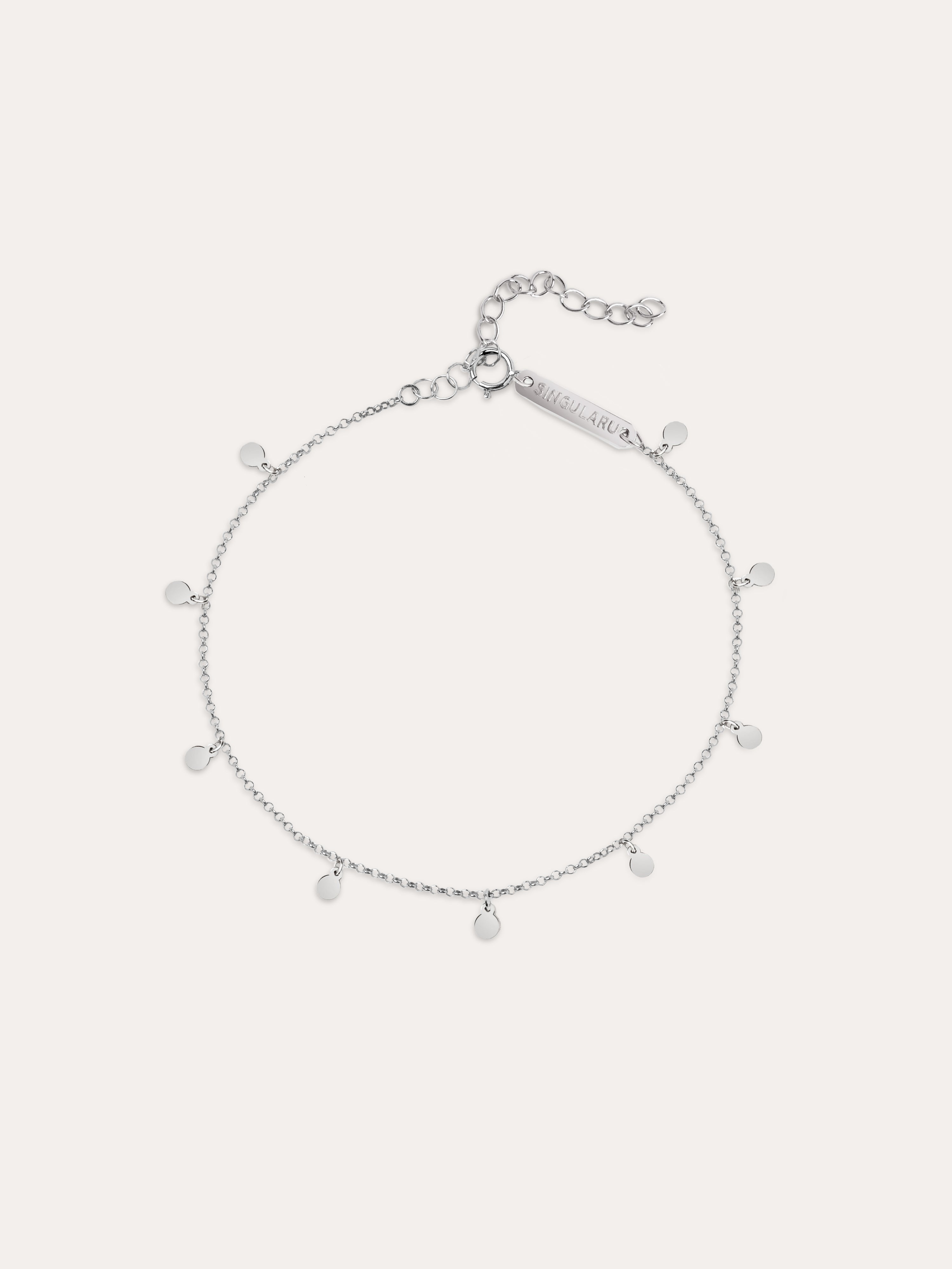 Mini Moons 3mm Silver Anklet