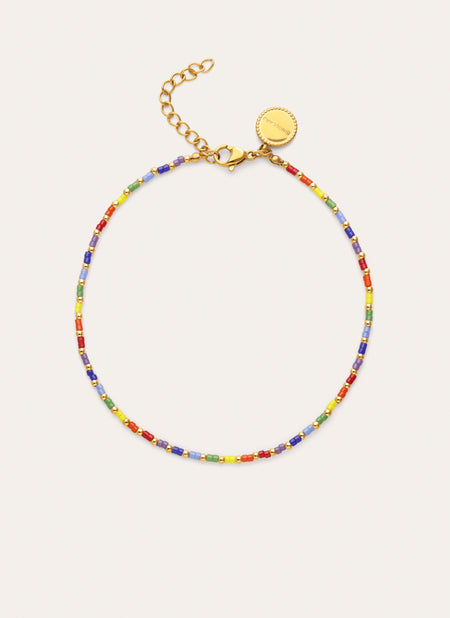 Rainbow Stainless Steel Gold Anklet
