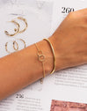 Line Chain Stainless Steel Gold Bracelet 