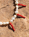 Chilli Pearl Stainless Steel Gold Necklace