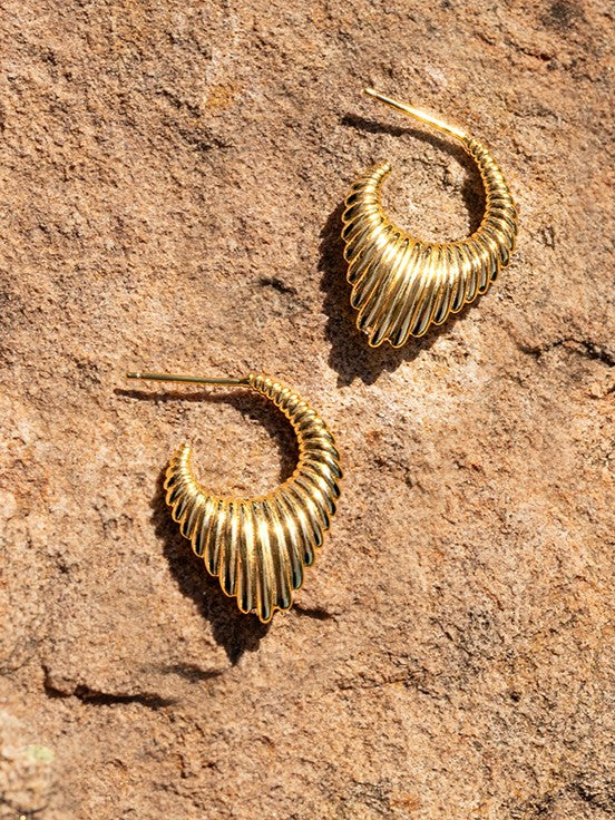 Pendientes Aro Flat Cordelia Baño Oro