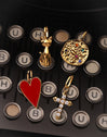 Lovely Red Heart Enamel Gold Charm