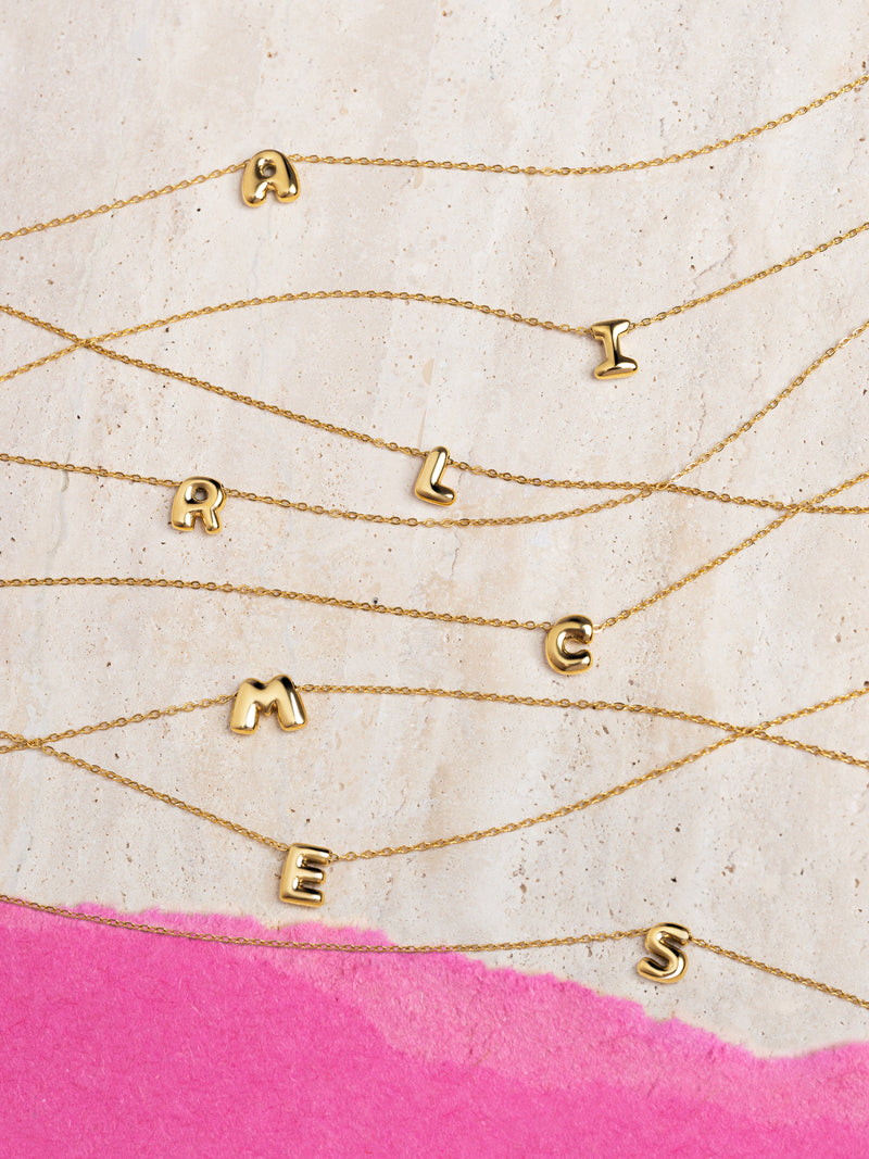 Hailey Letter Personalized Necklace Stainless Steel 18kt Gold Plated