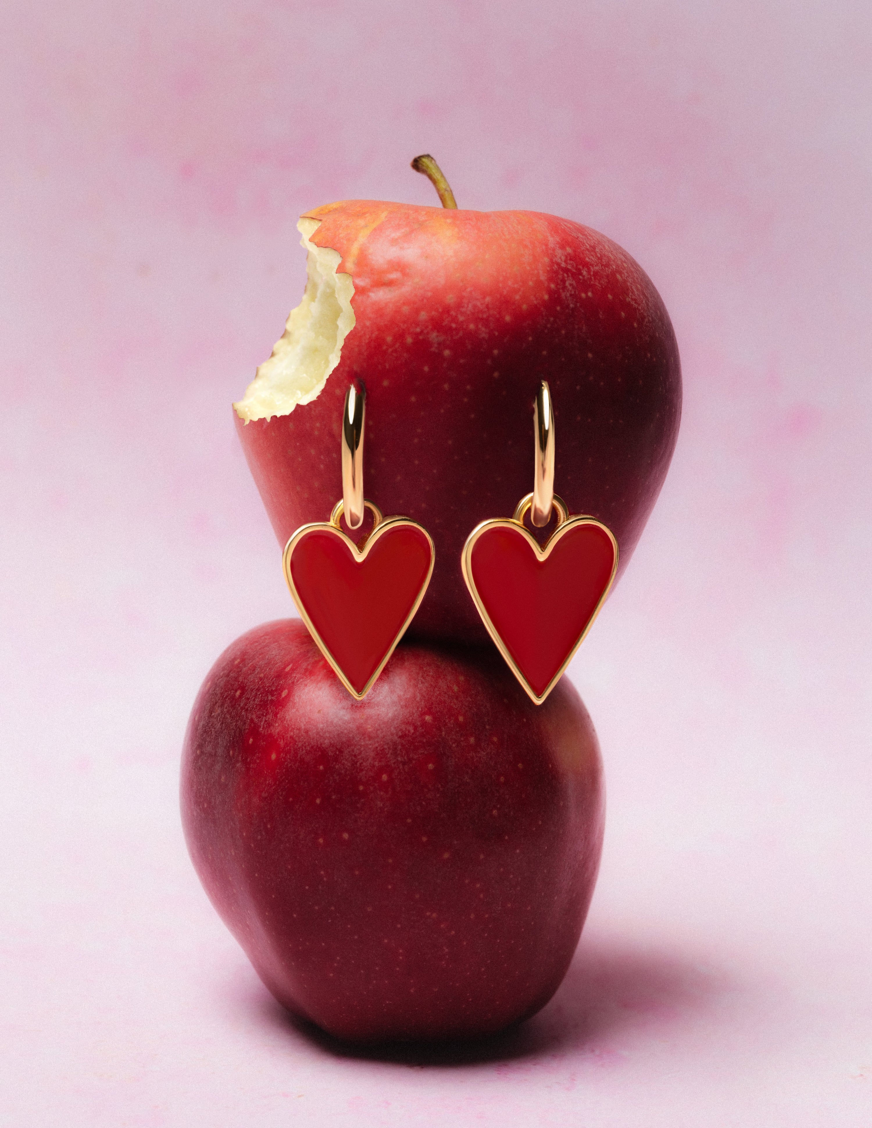 Lovely Heart Gold Earrings 