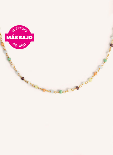 Crystals Colors Gold Necklace