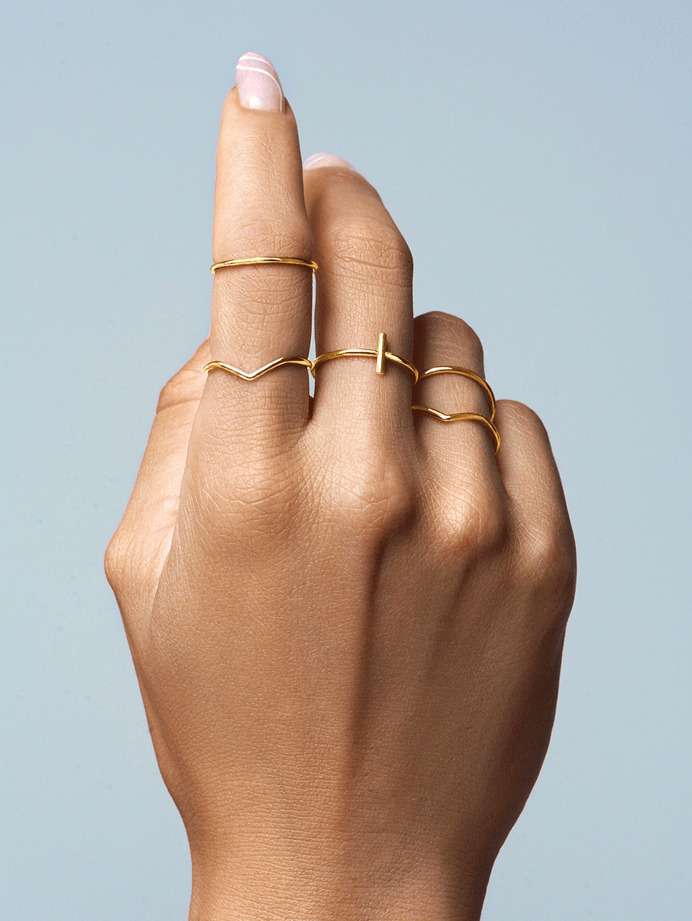 Nefertiti Pack 5 Stainless Steel Gold Rings – SINGULARU
