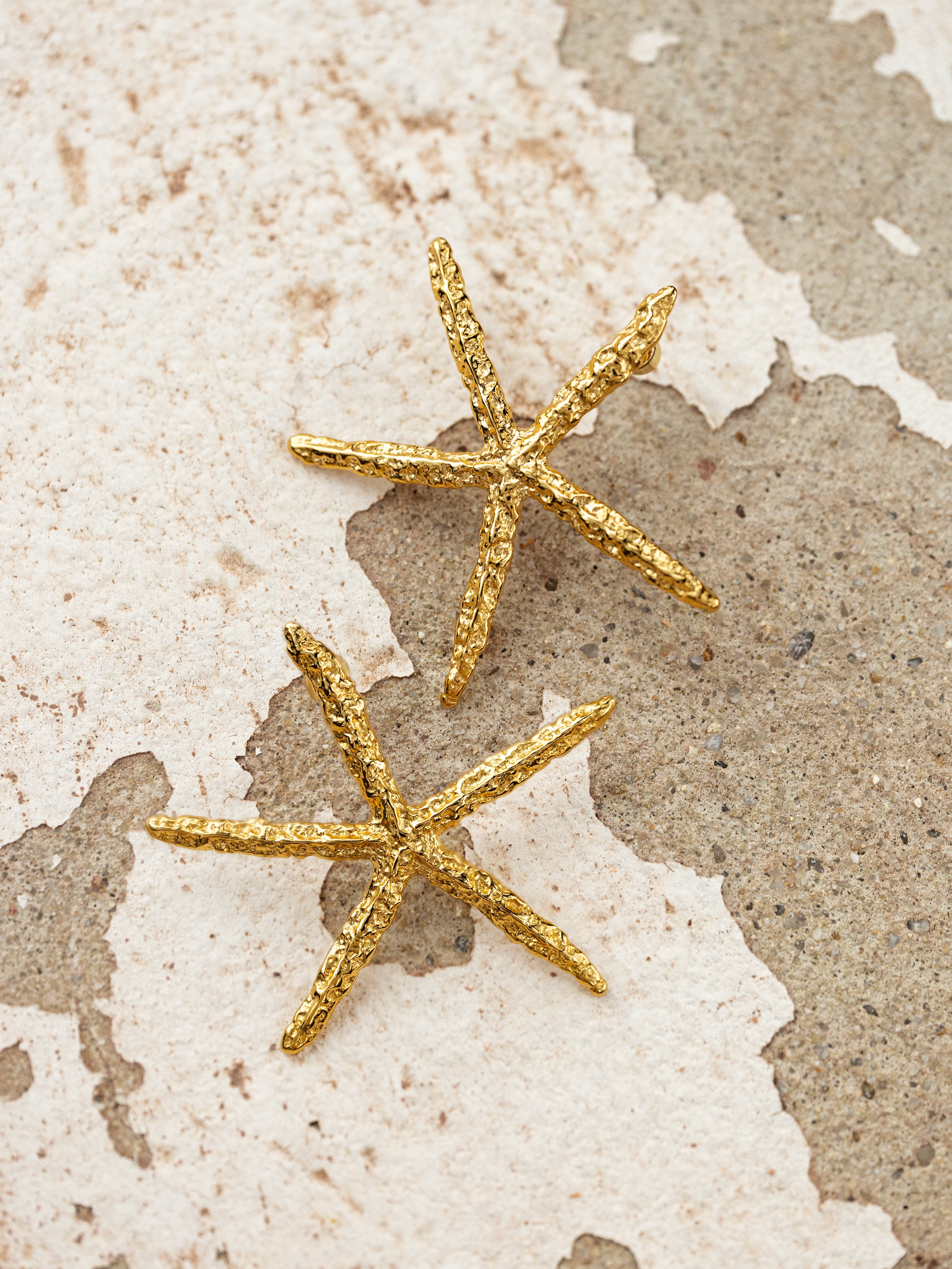 Pendientes Maxi Starfish Acero Baño Oro