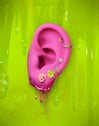 Ghost Flourescent Green Gold Single Earring