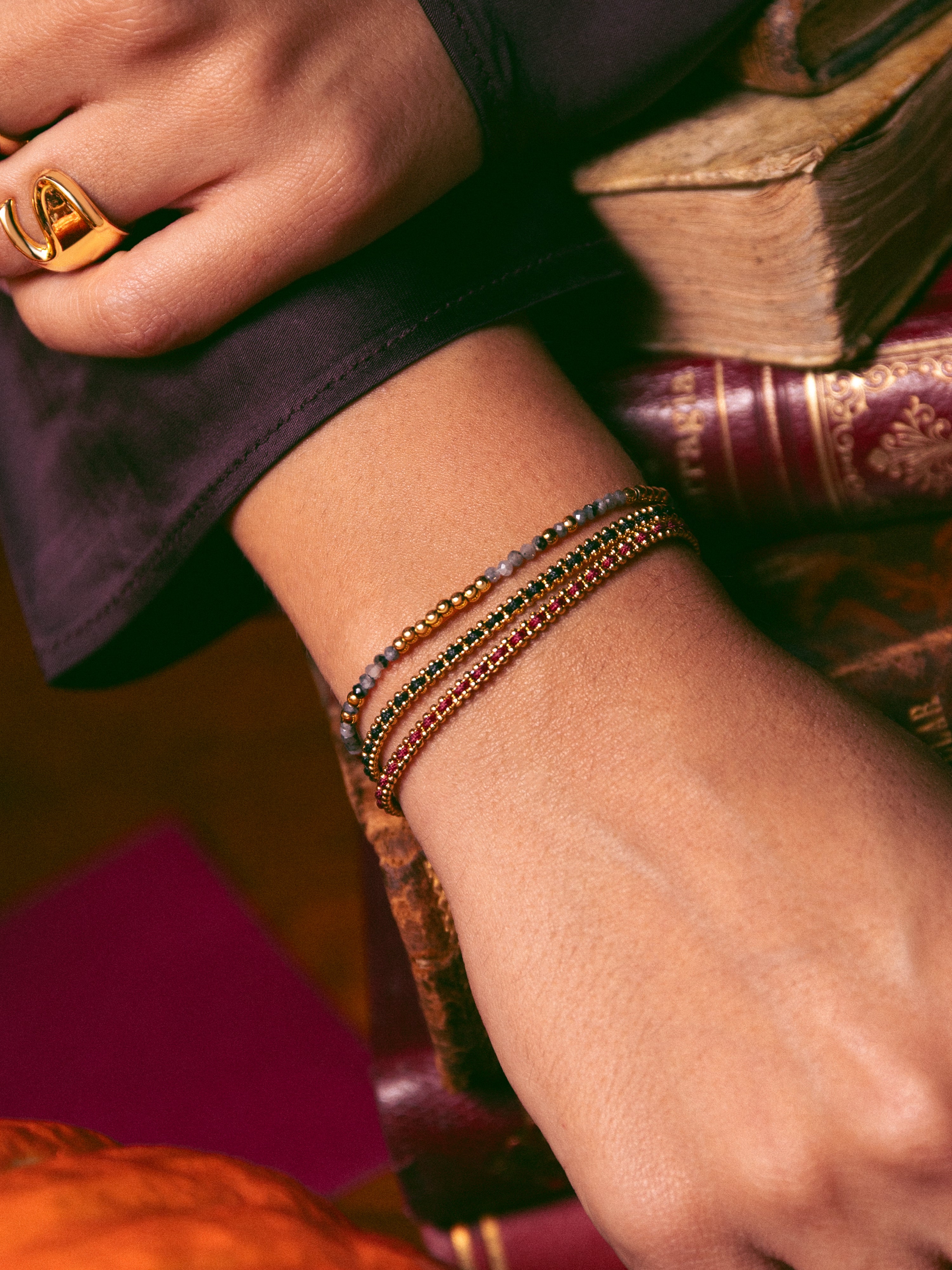 Morgana Black Stainless Steel Gold Bracelet