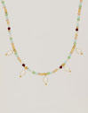Crystal Pearls Stainless Steel Gold Necklace