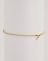 Pulsera Single Letter Plata Baño Oro