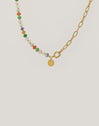 Alpine Chic Stones Necklace Stainless Steel 18kt Gold Plated