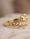 Pyramid Snake Gold Ring 