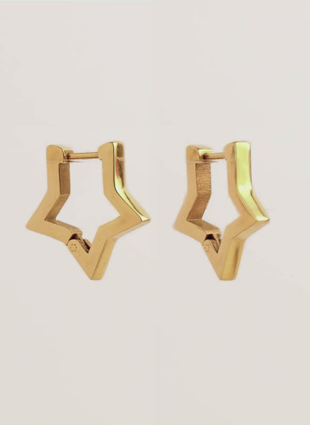 Superstar Stainless Steel Gold Earrings