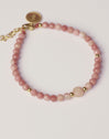 Pulsera Amulet Rodocrosita Acero Baño Oro