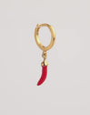 Chilly Pepper Enamel Gold Single Earring 