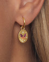 Medallion Butterfly Rose Gold  Earrings