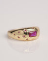 Anillo Charlotte Fucsia Baño Oro