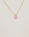 Collar Sweet Heart Pink Stone Baño Oro