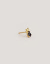 Single Earring Cat Black Gold Plated - vista 4
