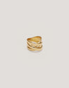 Double Cross Ring, Gold-Plated Steel