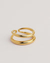 Doble Lines Stainless Steel Gold Ring