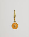 Orange Hoop Gold Single Earring