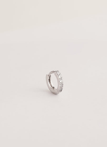 Cleo M Silver Hoop Single Earring