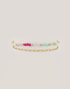 Dye Dots Pastel Steel Bracelet with Gold Plating
